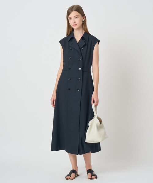 ANAYI(アナイ)の「ドライスラブステンカラージレ ワンピース〈セットアップ対応商品〉(ワンピース・レディース・ネイビー/ホワイト/ブルー・38/36)」の20枚目の写真