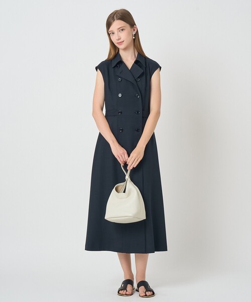 ANAYI(アナイ)の「ドライスラブステンカラージレ ワンピース〈セットアップ対応商品〉(ワンピース・レディース・ネイビー/ホワイト/ブルー・38/36)」の21枚目の写真
