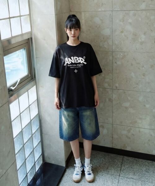 ANEWBROS（アニュブロス）の「ライフアーチ オーバーサイズ 半袖Tシャツ 4カラー [ANSE_2002]（Tシャツ/カットソー・レディース・ライトグレー/ホワイト/ブラック/ネイビー・SMALL/MEDIUM/LARGE/X-LARGE）」の9枚目の写真