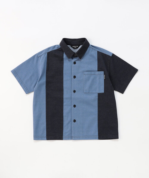 COMME CA ISM(コムサイズム)の「デニムライクジャージー 切替半袖シャツ(シャツ/ブラウス・キッズ・ネイビー系・150cm/140cm/130cm/120cm/110cm/100cm)」の9枚目の写真