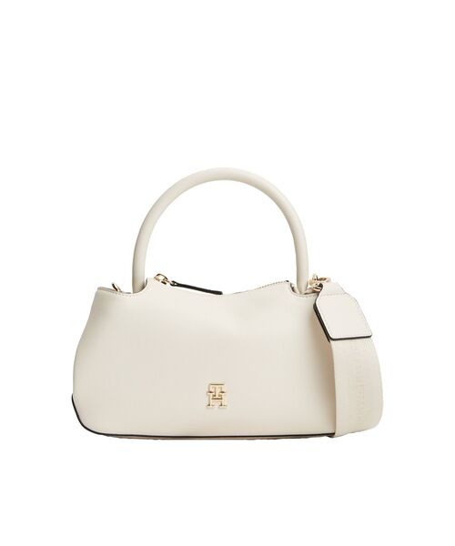 TOMMY HILFIGER(トミーヒルフィガー)の「THロゴテープミニサッチェルバッグ(ショルダーバッグ・レディース・アイボリー/ネイビー・FREE)」の2枚目の写真