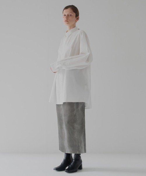 RYU(リュー)の「huge shirt(シャツ/ブラウス・レディース・オフホワイト/スミクロ・4/2)」の12枚目の写真
