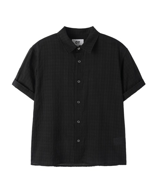 OY(オーワイ)の「『OY/オーワイ』CHECK ROLL-UP CROP/チェックロールアップクロップシャツ(シャツ/ブラウス・メンズ・ネイビー/ブラック/グレー・M/L)」の1枚目の写真