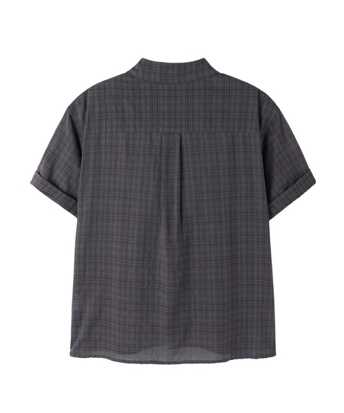 OY(オーワイ)の「『OY/オーワイ』CHECK ROLL-UP CROP/チェックロールアップクロップシャツ(シャツ/ブラウス・メンズ・ネイビー/ブラック/グレー・M/L)」の7枚目の写真