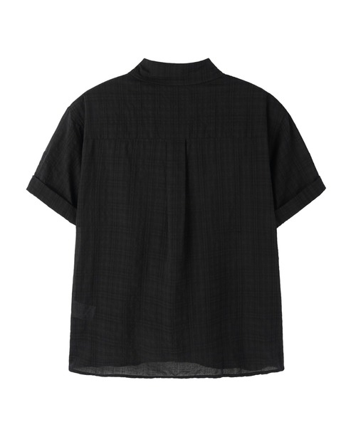 OY(オーワイ)の「『OY/オーワイ』CHECK ROLL-UP CROP/チェックロールアップクロップシャツ(シャツ/ブラウス・メンズ・ネイビー/ブラック/グレー・M/L)」の5枚目の写真