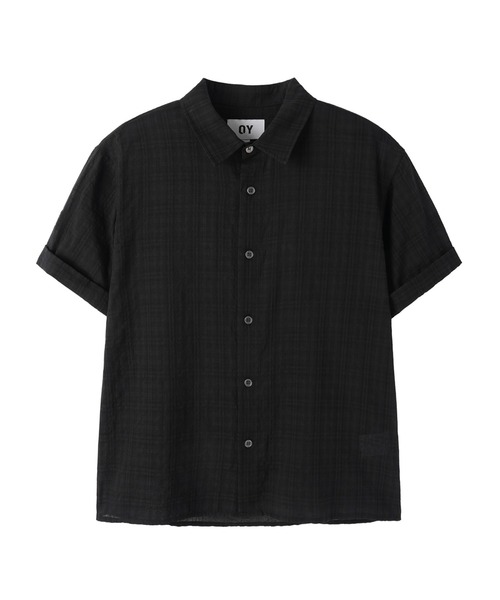 OY(オーワイ)の「『OY/オーワイ』CHECK ROLL-UP CROP/チェックロールアップクロップシャツ(シャツ/ブラウス・メンズ・ネイビー/ブラック/グレー・M/L)」の4枚目の写真
