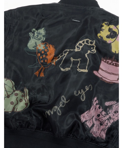 Little sunny bite(リトルサニーバイト)の「little sunny bite x Paula Grenouille doodle MA1(MA-1・レディース・カーキ/ブラック/ピンク・SMALL/MEDIUM)」の20枚目の写真