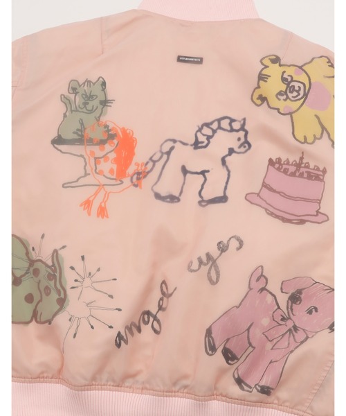 Little sunny bite(リトルサニーバイト)の「little sunny bite x Paula Grenouille doodle MA1(MA-1・レディース・カーキ/ブラック/ピンク・SMALL/MEDIUM)」の5枚目の写真
