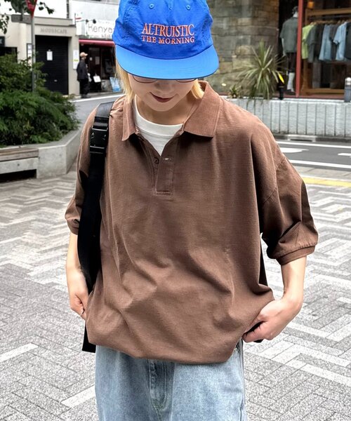 CIAOPANIC TYPY(チャオパニックティピー)の「【UNISEX】ピグメント加工メッシュポロ(ポロシャツ・レディース・ネイビー/ブラウン/チャコールグレー・MEDIUM/LARGE)」の1枚目の写真