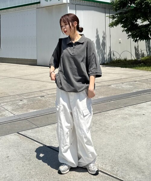 CIAOPANIC TYPY(チャオパニックティピー)の「【UNISEX】ピグメント加工メッシュポロ(ポロシャツ・レディース・ネイビー/ブラウン/チャコールグレー・MEDIUM/LARGE)」の11枚目の写真