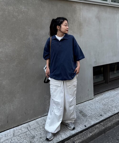 CIAOPANIC TYPY(チャオパニックティピー)の「【UNISEX】ピグメント加工メッシュポロ(ポロシャツ・レディース・ネイビー/ブラウン/チャコールグレー・MEDIUM/LARGE)」の20枚目の写真