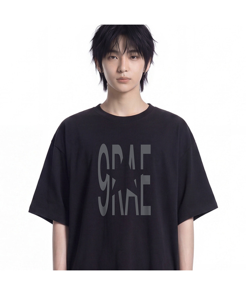 GRAVER（グレーバー）の「[ユニセックス]9RAE STAR 半袖Tシャツ_5カラー（Tシャツ/カットソー・レディース・ブラック/ホワイト/ホワイト系/イエロー/スカイブルー/ライム・MEDIUM/LARGE/X-SMALL/SMALL）」の4枚目の写真