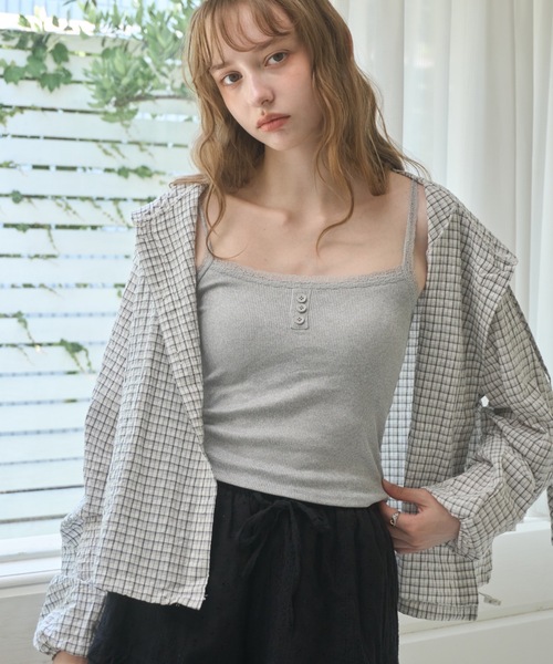 Birthday room（バースデイルーム）の「レースカップ付キャミソール/Camisole with lace cups（キャミソール・レディース・ライトグリーン/グレー/ピンク/アイボリー・FREE）」の14枚目の写真