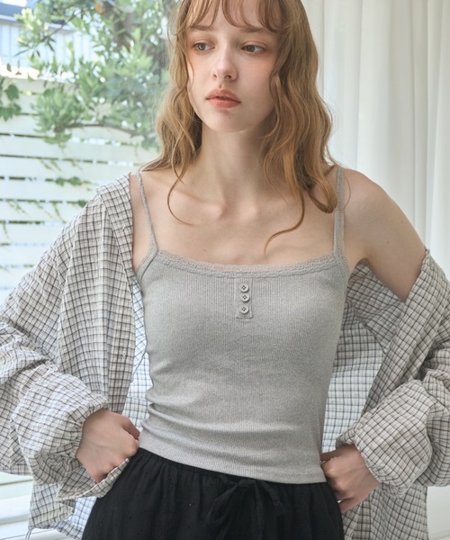 Birthday room（バースデイルーム）の「レースカップ付キャミソール/Camisole with lace cups（キャミソール・レディース・ライトグリーン/グレー/ピンク/アイボリー・FREE）」の16枚目の写真