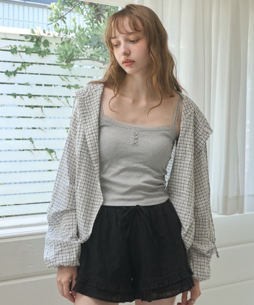 Birthday room（バースデイルーム）の「レースカップ付キャミソール/Camisole with lace cups（キャミソール・レディース・ライトグリーン/グレー/ピンク/アイボリー・FREE）」の17枚目の写真