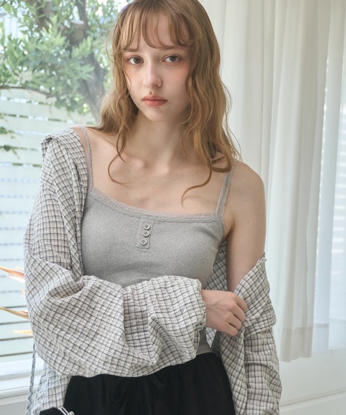 Birthday room（バースデイルーム）の「レースカップ付キャミソール/Camisole with lace cups（キャミソール・レディース・ライトグリーン/グレー/ピンク/アイボリー・FREE）」の18枚目の写真