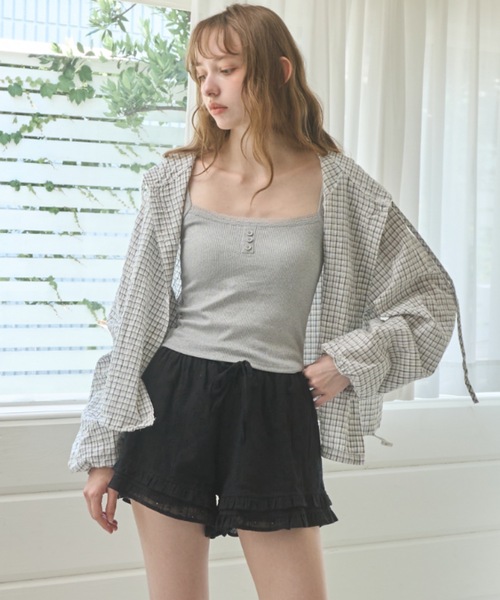 Birthday room（バースデイルーム）の「レースカップ付キャミソール/Camisole with lace cups（キャミソール・レディース・ライトグリーン/グレー/ピンク/アイボリー・FREE）」の19枚目の写真