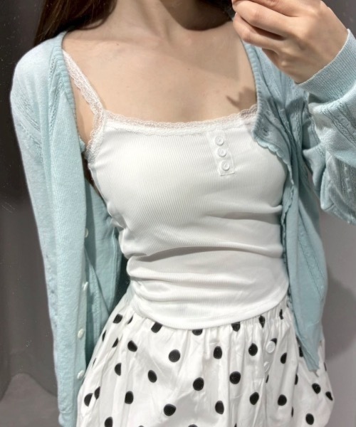 Birthday room（バースデイルーム）の「レースカップ付キャミソール/Camisole with lace cups（キャミソール・レディース・ライトグリーン/グレー/ピンク/アイボリー・FREE）」の7枚目の写真