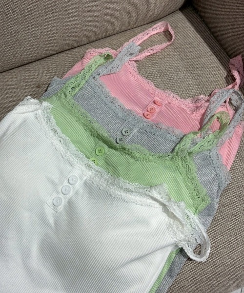Birthday room（バースデイルーム）の「レースカップ付キャミソール/Camisole with lace cups（キャミソール・レディース・ライトグリーン/グレー/ピンク/アイボリー・FREE）」の5枚目の写真