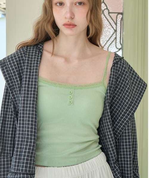 Birthday room（バースデイルーム）の「レースカップ付キャミソール/Camisole with lace cups（キャミソール・レディース・ライトグリーン/グレー/ピンク/アイボリー・FREE）」の21枚目の写真