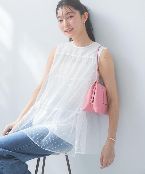 URBAN RESEARCH ROSSO WOMEN(アーバンリサーチ ロッソ)の「シアードットティアードブラウス(シャツ/ブラウス・レディース・ホワイト/ネイビー・FREE)」の3枚目の写真