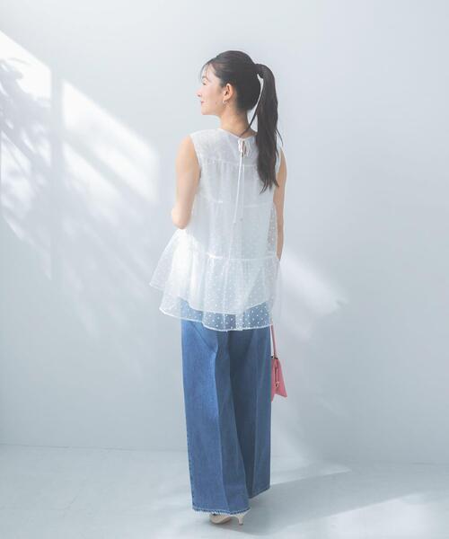 URBAN RESEARCH ROSSO WOMEN(アーバンリサーチ ロッソ)の「シアードットティアードブラウス(シャツ/ブラウス・レディース・ホワイト/ネイビー・FREE)」の6枚目の写真