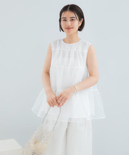 URBAN RESEARCH ROSSO WOMEN(アーバンリサーチ ロッソ)の「シアードットティアードブラウス(シャツ/ブラウス・レディース・ホワイト/ネイビー・FREE)」の7枚目の写真