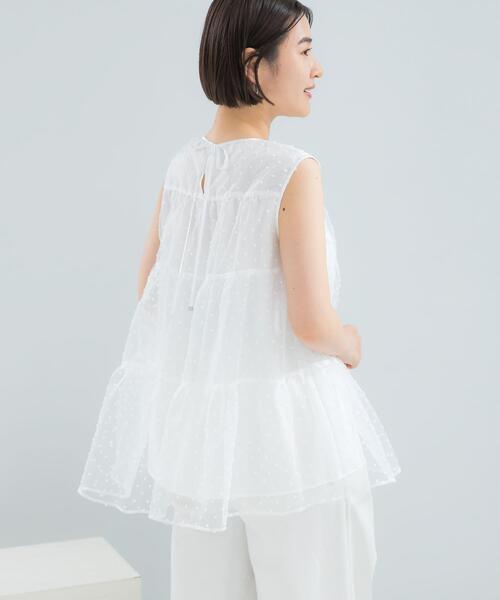 URBAN RESEARCH ROSSO WOMEN(アーバンリサーチ ロッソ)の「シアードットティアードブラウス(シャツ/ブラウス・レディース・ホワイト/ネイビー・FREE)」の8枚目の写真