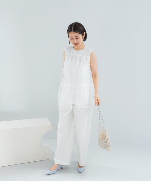 URBAN RESEARCH ROSSO WOMEN(アーバンリサーチ ロッソ)の「シアードットティアードブラウス(シャツ/ブラウス・レディース・ホワイト/ネイビー・FREE)」の9枚目の写真