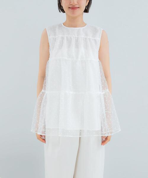 URBAN RESEARCH ROSSO WOMEN(アーバンリサーチ ロッソ)の「シアードットティアードブラウス(シャツ/ブラウス・レディース・ホワイト/ネイビー・FREE)」の10枚目の写真
