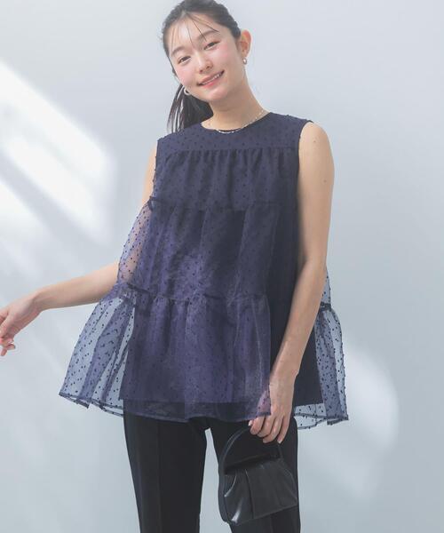 URBAN RESEARCH ROSSO WOMEN(アーバンリサーチ ロッソ)の「シアードットティアードブラウス(シャツ/ブラウス・レディース・ホワイト/ネイビー・FREE)」の16枚目の写真