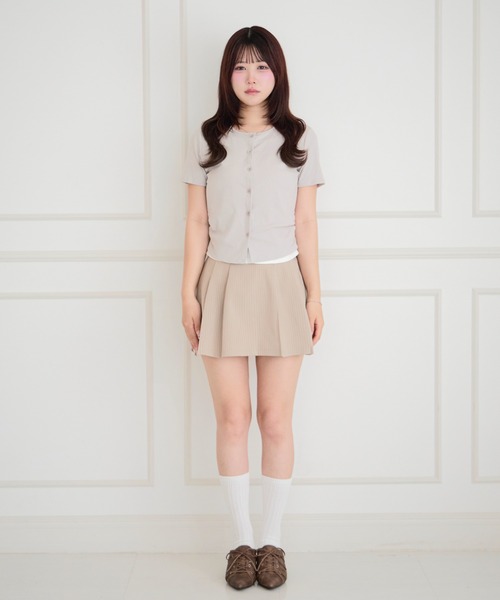 ALLuRing ChaRm(アリュリングチャーム)の「Faux Layered Cardigan / フェイクレイヤードカーディガン(シャツ/ブラウス・レディース・ライトグレー/ブラック/ベージュ/ライトブルー・FREE)」の14枚目の写真