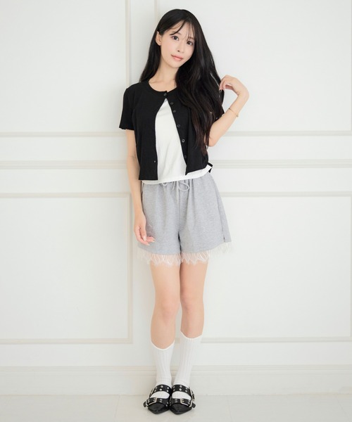 ALLuRing ChaRm(アリュリングチャーム)の「Faux Layered Cardigan / フェイクレイヤードカーディガン(シャツ/ブラウス・レディース・ライトグレー/ブラック/ベージュ/ライトブルー・FREE)」の10枚目の写真
