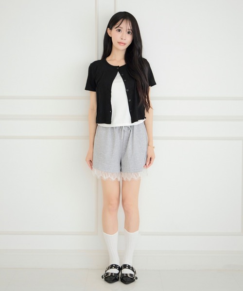 ALLuRing ChaRm(アリュリングチャーム)の「Faux Layered Cardigan / フェイクレイヤードカーディガン(シャツ/ブラウス・レディース・ライトグレー/ブラック/ベージュ/ライトブルー・FREE)」の8枚目の写真