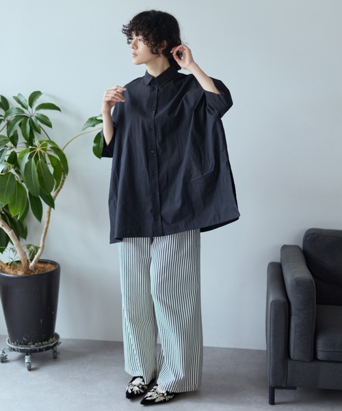Libra Cue(リブラ キュー)の「ストライプイージーパンツ(その他パンツ・レディース・ブラック/ネイビー・FREE)」の19枚目の写真