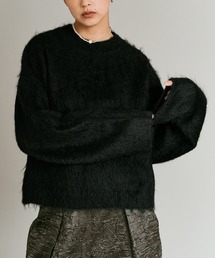 モヘア シャギー ショート ニット トップス / Mohair Shaggy Short Knit Top