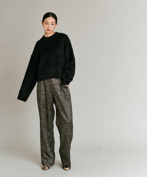 W:Huku(フーク)の「モヘア シャギー ショート ニット トップス / Mohair Shaggy Short Knit Top(ニット/セーター・レディース・ベージュ系その他/ライム/ブラウン/ブラック/チャコール・FREE)」の14枚目の写真