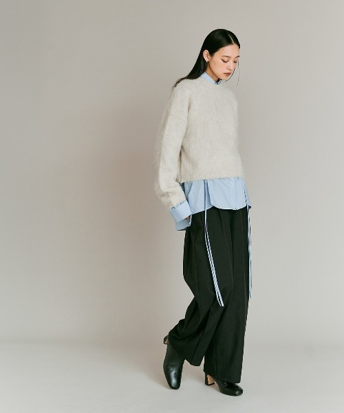 W:Huku(フーク)の「モヘア シャギー ショート ニット トップス / Mohair Shaggy Short Knit Top(ニット/セーター・レディース・ベージュ系その他/ライム/ブラウン/ブラック/チャコール・FREE)」の15枚目の写真