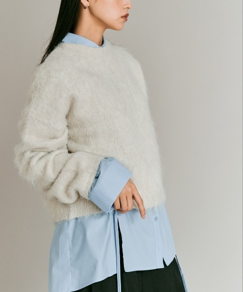 W:Huku(フーク)の「モヘア シャギー ショート ニット トップス / Mohair Shaggy Short Knit Top(ニット/セーター・レディース・ベージュ系その他/ライム/ブラウン/ブラック/チャコール・FREE)」の20枚目の写真