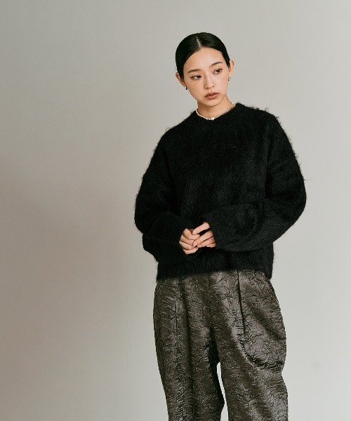 W:Huku(フーク)の「モヘア シャギー ショート ニット トップス / Mohair Shaggy Short Knit Top(ニット/セーター・レディース・ベージュ系その他/ライム/ブラウン/ブラック/チャコール・FREE)」の22枚目の写真