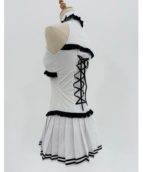 DustDevil(ダストデビル)の「『DustDevil/ダストデビル』Chain Tie Corset One-piece/チェーンタイコルセットワンピース(シャツ/ブラウス・レディース・ホワイト×ブラック/ブラック×ホワイト・FREE)」の13枚目の写真
