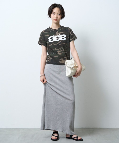 NUJOH(ヌゾ)の「Camouflage Logo Tee / 迷彩ロゴTシャツ(Tシャツ/カットソー・レディース・カーキ・FREE)」の9枚目の写真