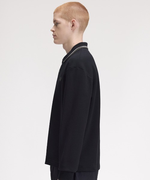 FRED PERRY（フレッドペリー）の「【先行予約受付中】Tipped Collared Sweatshirt／ティップカラースウェットポロシャツ（スウェット・メンズ・ブラック/カーキ・L/S/M）」の13枚目の写真