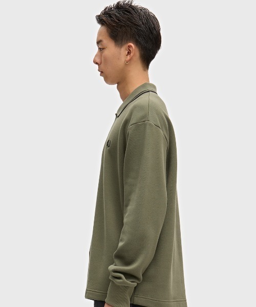FRED PERRY（フレッドペリー）の「【先行予約受付中】Tipped Collared Sweatshirt／ティップカラースウェットポロシャツ（スウェット・メンズ・ブラック/カーキ・L/S/M）」の17枚目の写真
