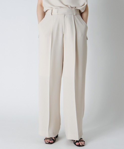 DRESSLAVE(ドレスレイブ)の「B7 / melange twill wide pants(メランジツイルワイドパンツ)(スラックス・レディース・モカ/ライトベージュ・36/38)」の1枚目の写真