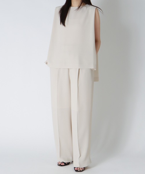 DRESSLAVE(ドレスレイブ)の「B7 / melange twill wide pants(メランジツイルワイドパンツ)(スラックス・レディース・モカ/ライトベージュ・36/38)」の6枚目の写真