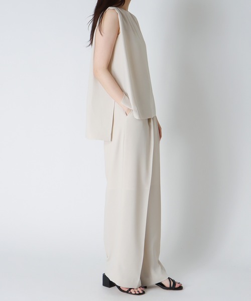 DRESSLAVE(ドレスレイブ)の「B7 / melange twill wide pants(メランジツイルワイドパンツ)(スラックス・レディース・モカ/ライトベージュ・36/38)」の7枚目の写真