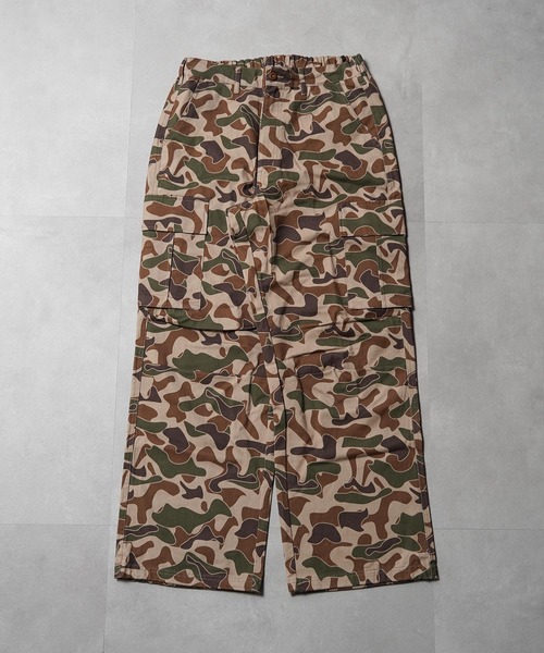 1111clothing（ワンフォークロージング）の「ツイル ワイドカーゴパンツ / Twill Wide-Leg Cargo Pants（カーゴパンツ・メンズ・グリーン/ブラウン/ブラック/カーキ・M/XL/L）」の15枚目の写真