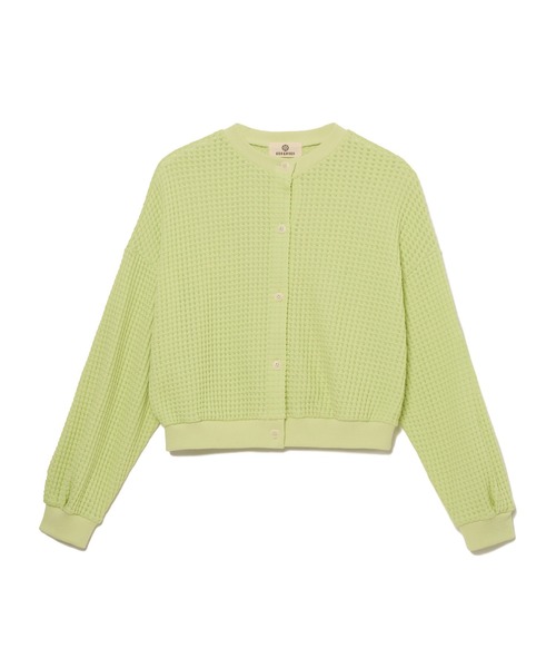 SEAGREEN（シーグリーン）の「SEAGREEN(シーグリーン) BIG WAFFLE CARDIGAN（カーディガン/ボレロ・レディース・グリーン/ブラウン/クリーム/ブラック・1/2）」の4枚目の写真
