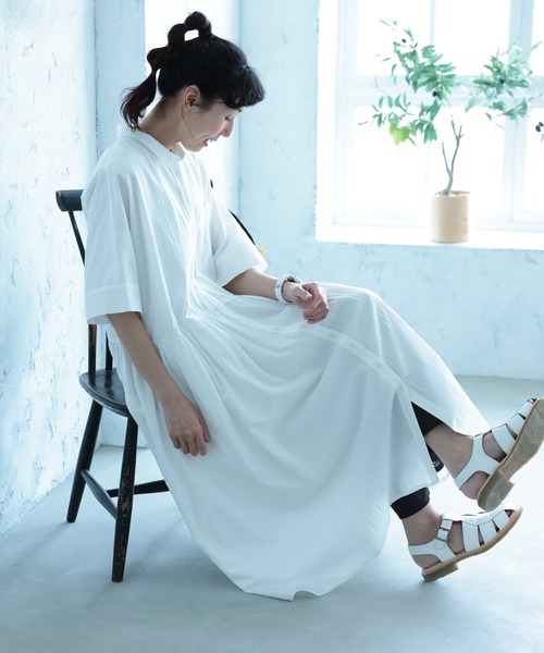 soulberry(ソウルベリー)の「なつしろワンピース(シャツワンピース・レディース・オフホワイト・5L/4L/3L/LL/L/M)」の2枚目の写真